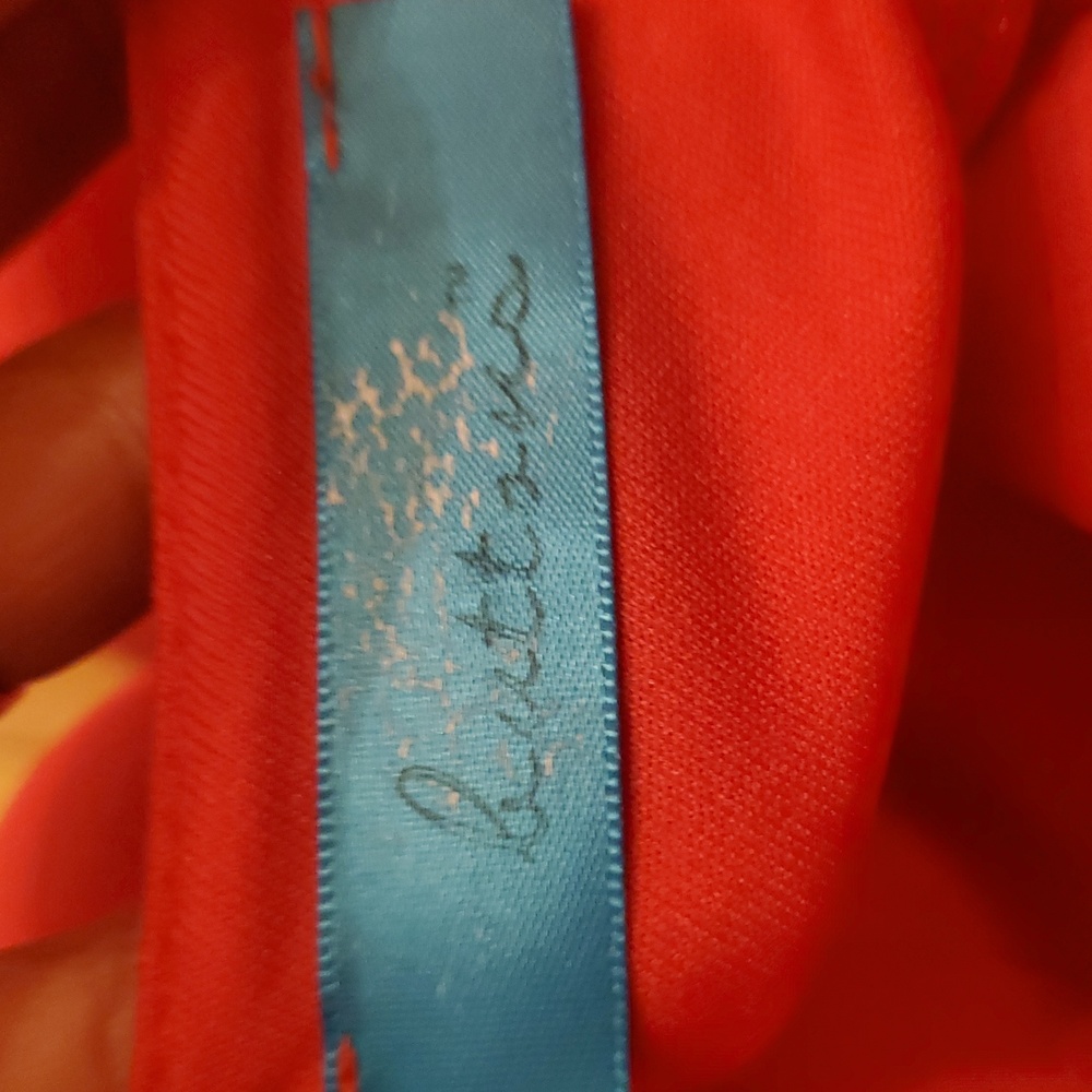 BUTTONS SIZE LARGE Vintage Elegant Coral Dress - Picture 7 of 8